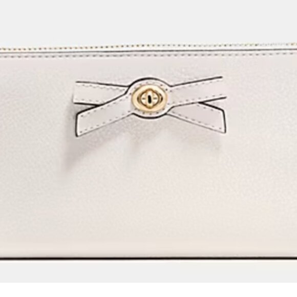 COACH TURN LOCK BOW ACCORDION ZIP WALLET IN PEBBLE LEATHER F53415 - Picture 1 of 14